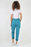 Black Plus Size Italian Drawstring Waistband Magic Cargo Trouser For Women 16 - Dropwear