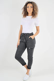 Turq Italian Drawstring Waistband Magic Cargo Trouser For Women 14 - Dropwear