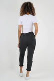 Light Denim Plus Size Italian Drawstring Waistband Magic Cargo Trouser For Women 16 - Dropwear