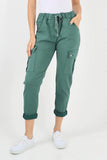 Camel Plus Size Italian Drawstring Waistband Magic Cargo Trouser For Women 20 - Dropwear