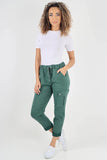 Camel Plus Size Italian Drawstring Waistband Magic Cargo Trouser For Women 16 - Dropwear