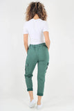 Black Plus Size Italian Drawstring Waistband Magic Cargo Trouser For Women 22 - Dropwear