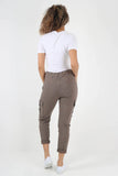 Fuchsia Plus Size Italian Drawstring Waistband Magic Cargo Trouser For Women 16 - Dropwear
