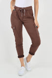Lime Green Plus Size Italian Drawstring Waistband Magic Cargo Trouser For Women 20 - Dropwear