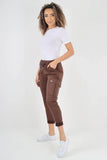 Lime Green Plus Size Italian Drawstring Waistband Magic Cargo Trouser For Women 18 - Dropwear