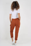 Charcoal Plus Size Italian Drawstring Waistband Magic Cargo Trouser For Women 18 - Dropwear