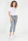Jade Green Plus Size Italian Drawstring Waistband Magic Cargo Trouser For Women 20 - Dropwear