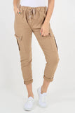 Italian Drawstring Waistband Magic Cargo Trouser For Women  - Dropwear