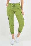 Grey Plus Size Italian Drawstring Waistband Magic Cargo Trouser For Women 20 - Dropwear