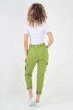 Fuchsia Plus Size Italian Drawstring Waistband Magic Cargo Trouser For Women 22 - Dropwear