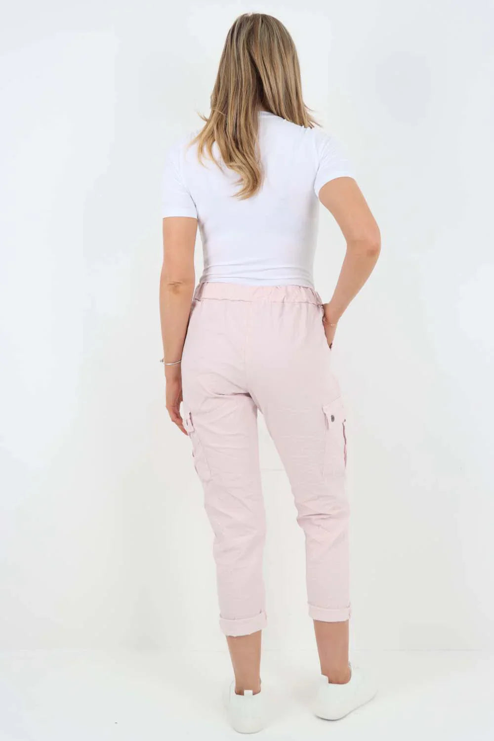 Plus Size Italian Drawstring Waistband Magic Cargo Trouser For Women  - Dropwear