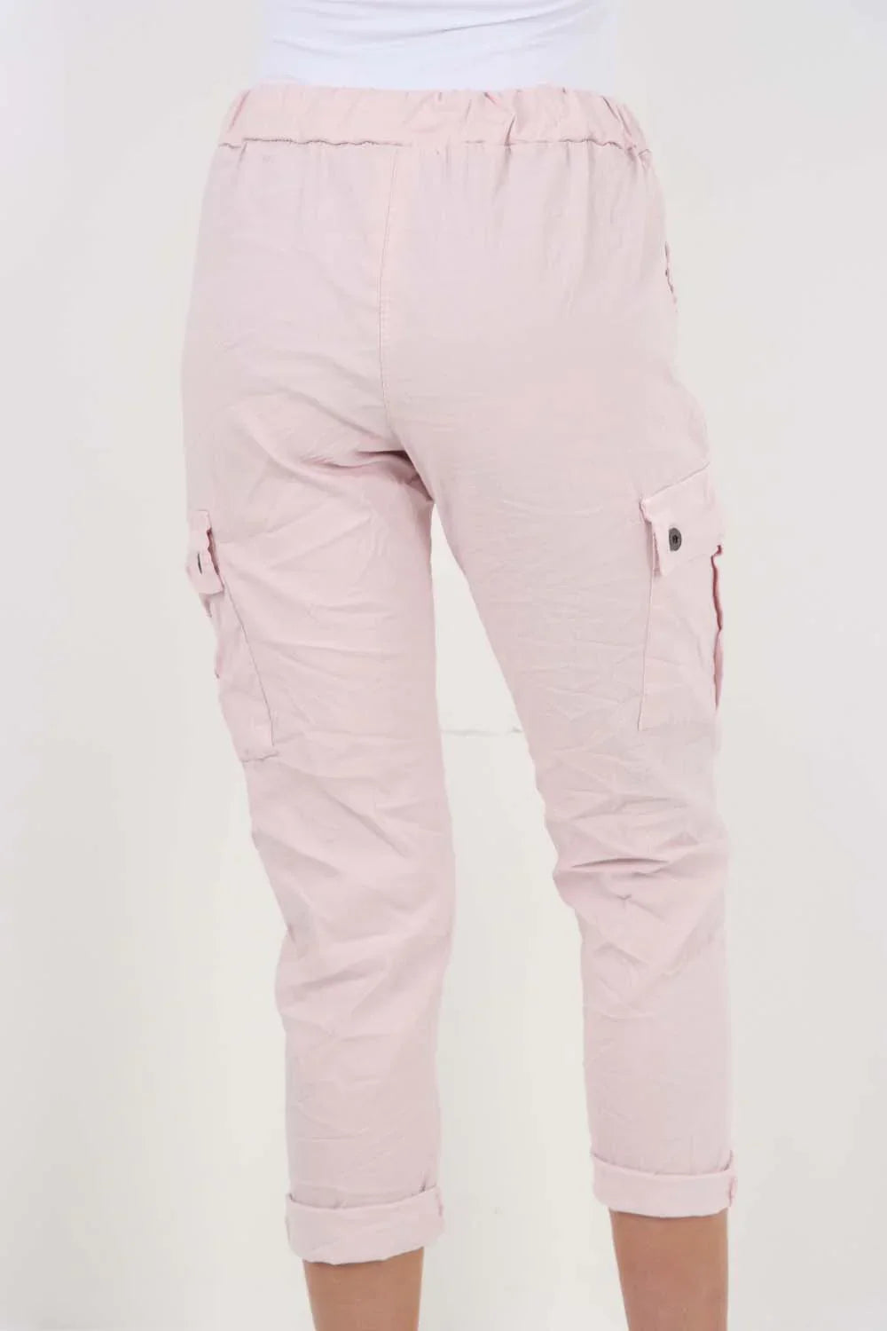 Plus Size Italian Drawstring Waistband Magic Cargo Trouser For Women  - Dropwear