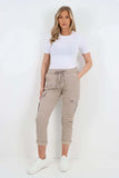 Plus Size Italian Drawstring Waistband Magic Cargo Trouser For Women  - Dropwear