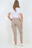 Plus Size Italian Drawstring Waistband Magic Cargo Trouser For Women  - Dropwear