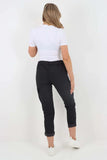 Plus Size Italian Drawstring Waistband Magic Cargo Trouser For Women  - Dropwear
