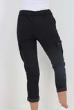Plus Size Italian Drawstring Waistband Magic Cargo Trouser For Women  - Dropwear
