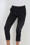Plus Size Italian Drawstring Waistband Magic Cargo Trouser For Women  - Dropwear