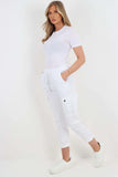 Navy Bl Plus Size Italian Drawstring Waistband Magic Cargo Trouser For Women 16 - Dropwear