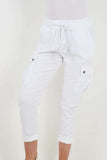 Mint Green Plus Size Italian Drawstring Waistband Magic Cargo Trouser For Women 18 - Dropwear