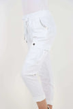 Mint Green Plus Size Italian Drawstring Waistband Magic Cargo Trouser For Women 20 - Dropwear