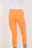 Rust Plus Size Italian Drawstring Waistband Magic Cargo Trouser For Women 22 - Dropwear