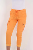 Rust Plus Size Italian Drawstring Waistband Magic Cargo Trouser For Women 20 - Dropwear