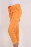 Sea Green Plus Size Italian Drawstring Waistband Magic Cargo Trouser For Women 16 - Dropwear
