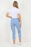 Orange Plus Size Italian Drawstring Waistband Magic Cargo Trouser For Women 18 - Dropwear