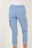 Orange Plus Size Italian Drawstring Waistband Magic Cargo Trouser For Women 20 - Dropwear