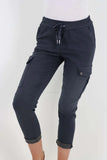 Mint Green Italian Drawstring Waistband Magic Cargo Trouser For Women 8 - Dropwear