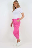 Plus Size Italian Drawstring Waistband Magic Cargo Trouser For Women  - Dropwear