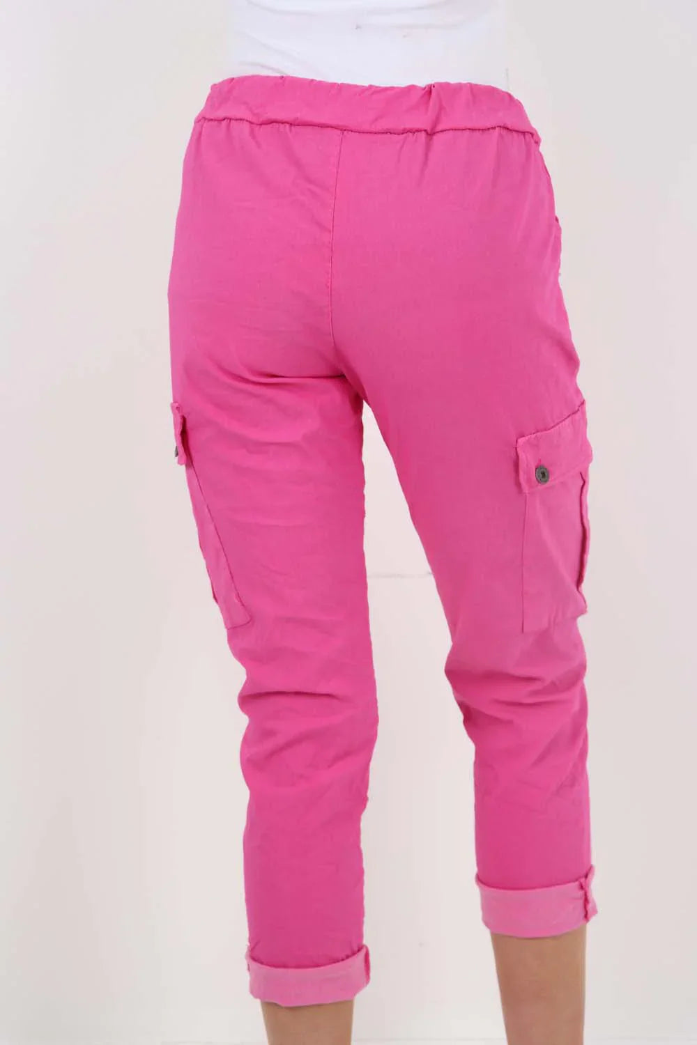 Plus Size Italian Drawstring Waistband Magic Cargo Trouser For Women  - Dropwear