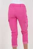 Plus Size Italian Drawstring Waistband Magic Cargo Trouser For Women  - Dropwear