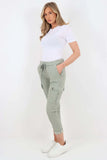 Turq Plus Size Italian Drawstring Waistband Magic Cargo Trouser For Women 20 - Dropwear