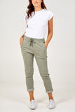 Black Magic Plain Super Stretch Crushed Trousers For Women ONE SIZE - Dropwear