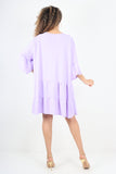 Italian Deep V - Neck Tiered Short Sleeve Smock Dress For Women  - Dropwear