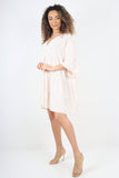 Mint Italian Deep V - Neck Tiered Short Sleeve Smock Dress For Women ONE SIZE TO FIT UK 8-20 - Dropwear