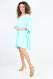 Italian Deep V - Neck Tiered Short Sleeve Smock Dress For Women  - Dropwear