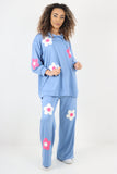 Fuchsia italian ditsy floral print hooded co ord set For Women ONE SIZE TO FIT UK 8-18 - Dropwear