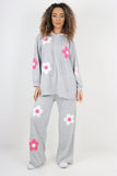italian ditsy floral print hooded co ord set For Women  - Dropwear