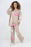 italian ditsy floral print hooded co ord set For Women  - Dropwear