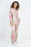 italian ditsy floral print hooded co ord set For Women  - Dropwear