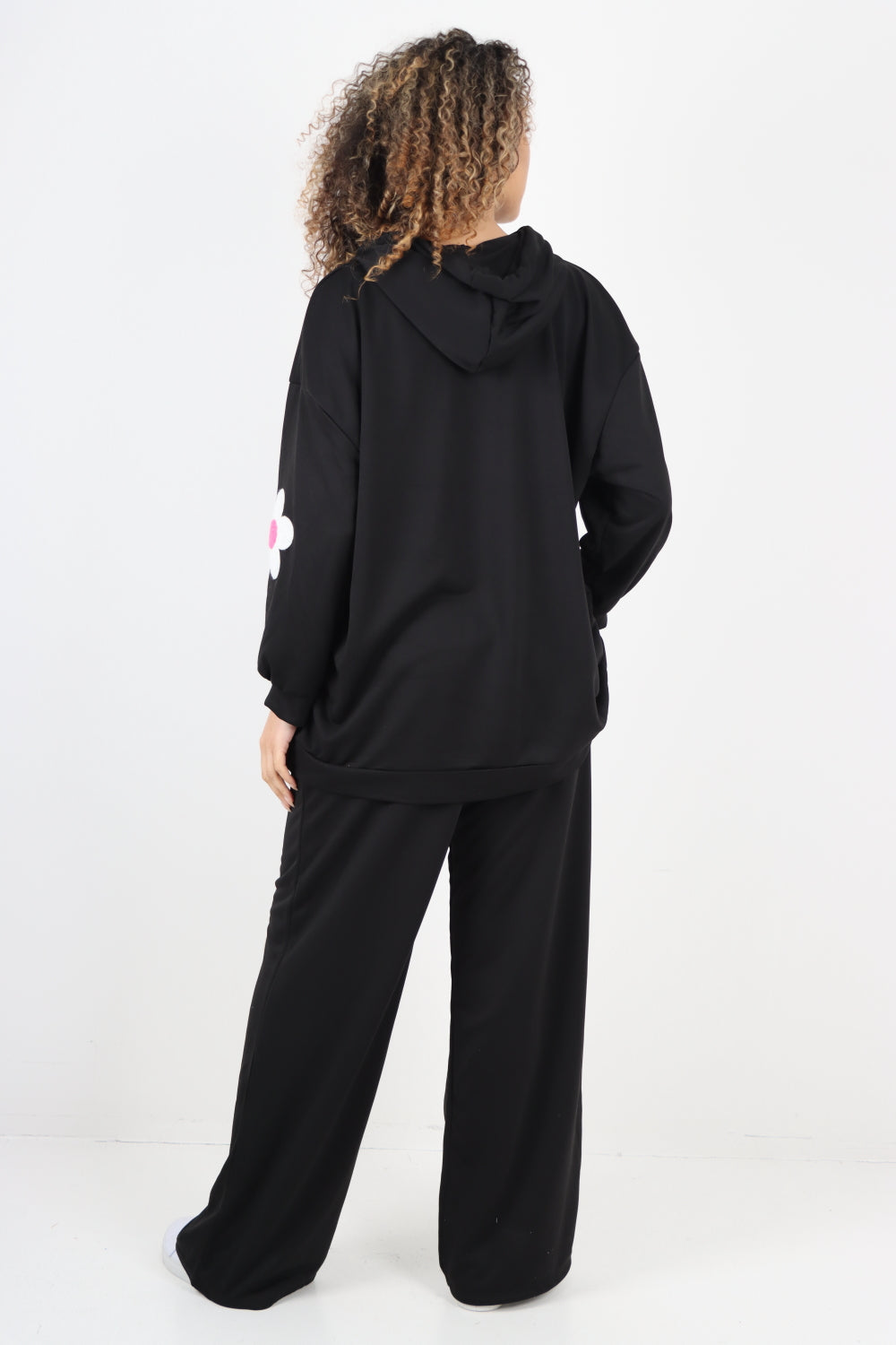 italian ditsy floral print hooded co ord set For Women  - Dropwear