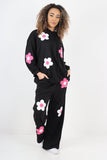 italian ditsy floral print hooded co ord set For Women  - Dropwear