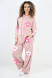 italian ditsy floral print hooded co ord set For Women  - Dropwear