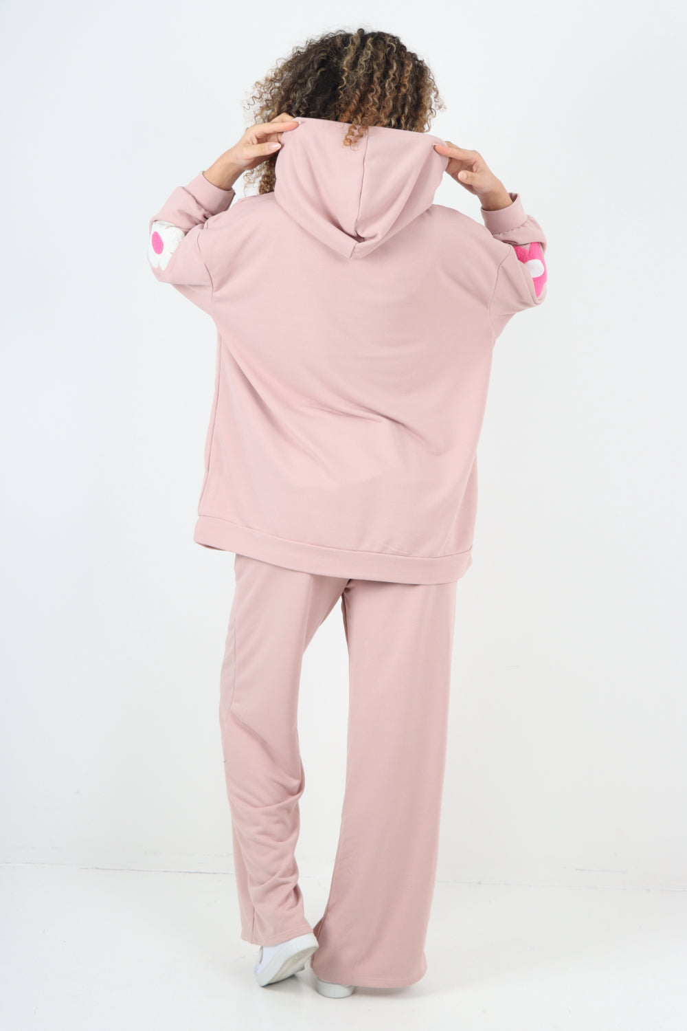 italian ditsy floral print hooded co ord set For Women  - Dropwear