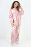 italian ditsy floral print hooded co ord set For Women  - Dropwear