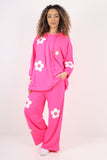 italian ditsy floral print hooded co ord set For Women  - Dropwear