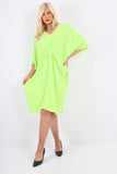 Italian Oversized V Neck Ring Detail Kaftan Dress For Women  - Dropwear