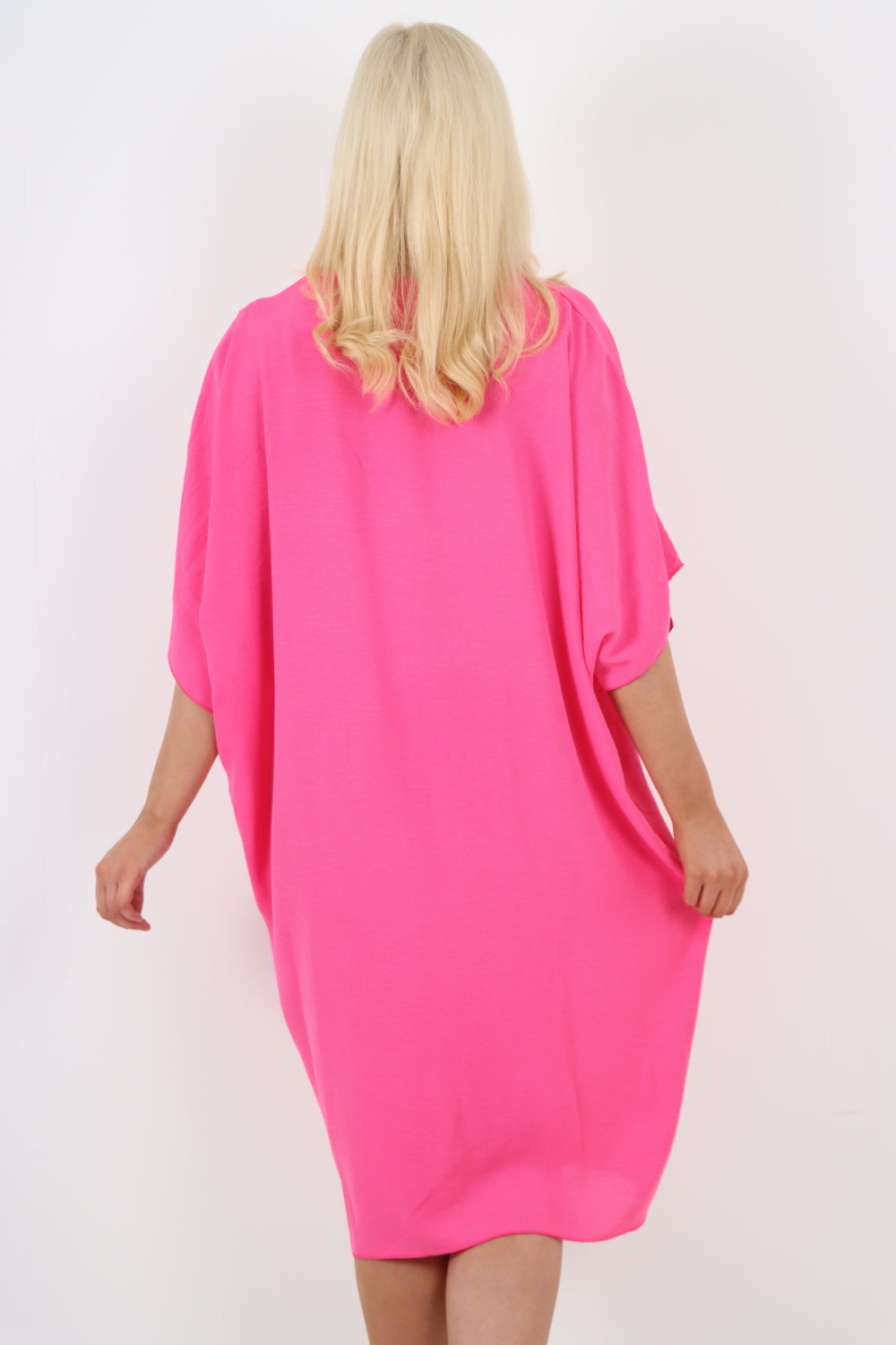 Italian Oversized V Neck Ring Detail Kaftan Dress For Women  - Dropwear